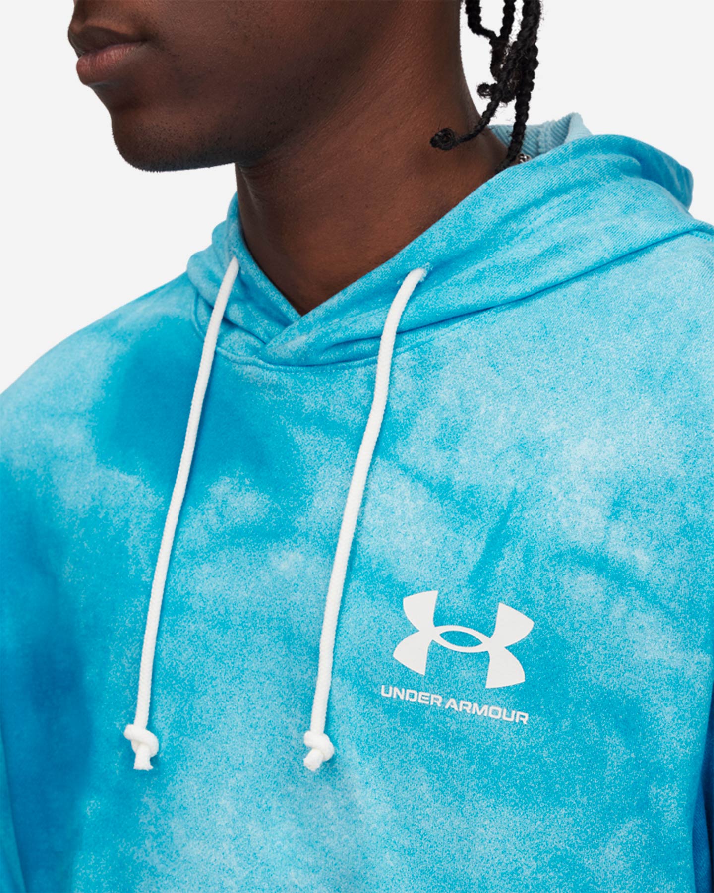 Felpa UNDER ARMOUR RIVAL TERRY PRINTED M - Azzurro - 2 | Cisalfa Sport