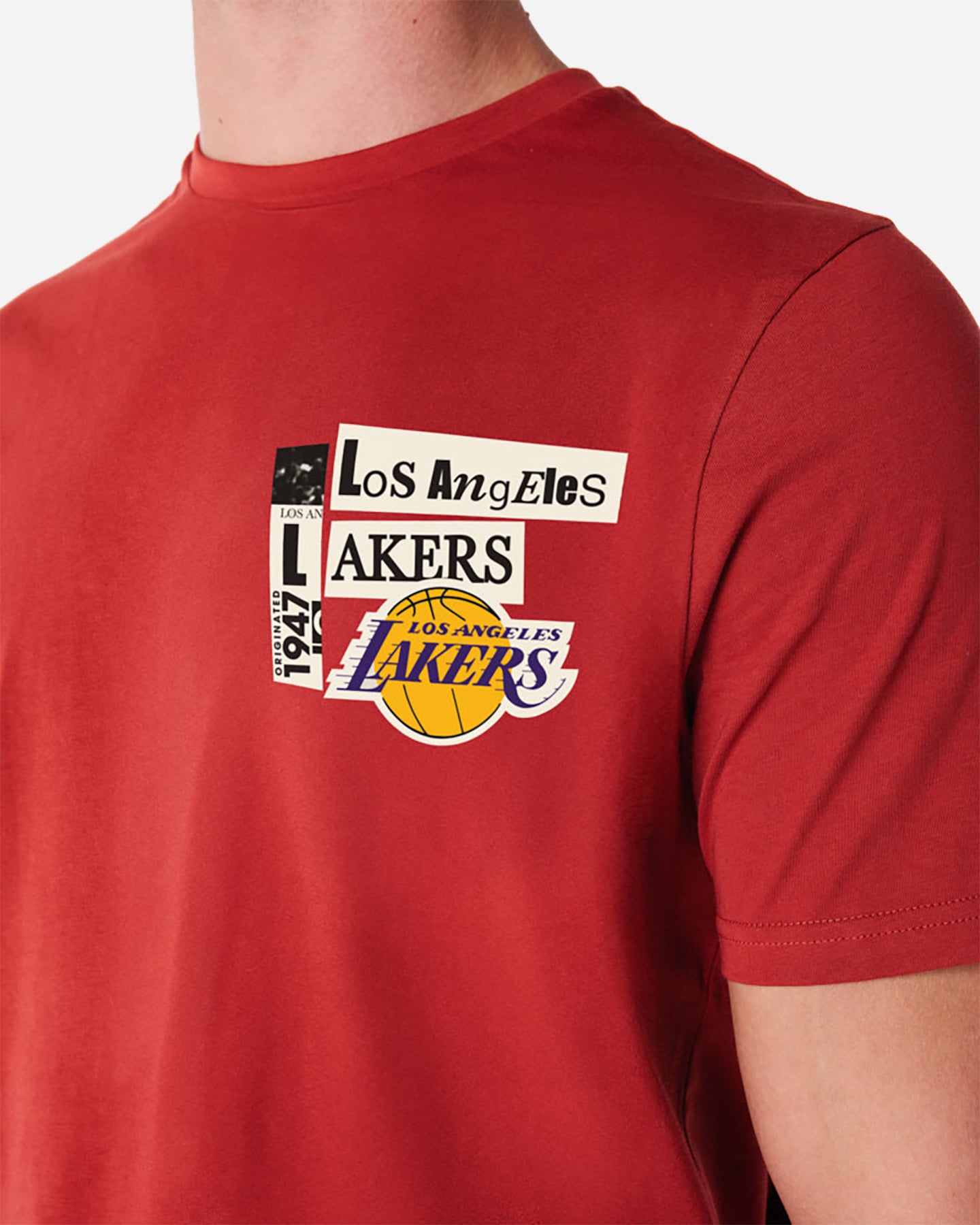 T shirt nba NEW ERA NEWSPAPER LAKERS M - Rosso - 2 | Cisalfa Sport