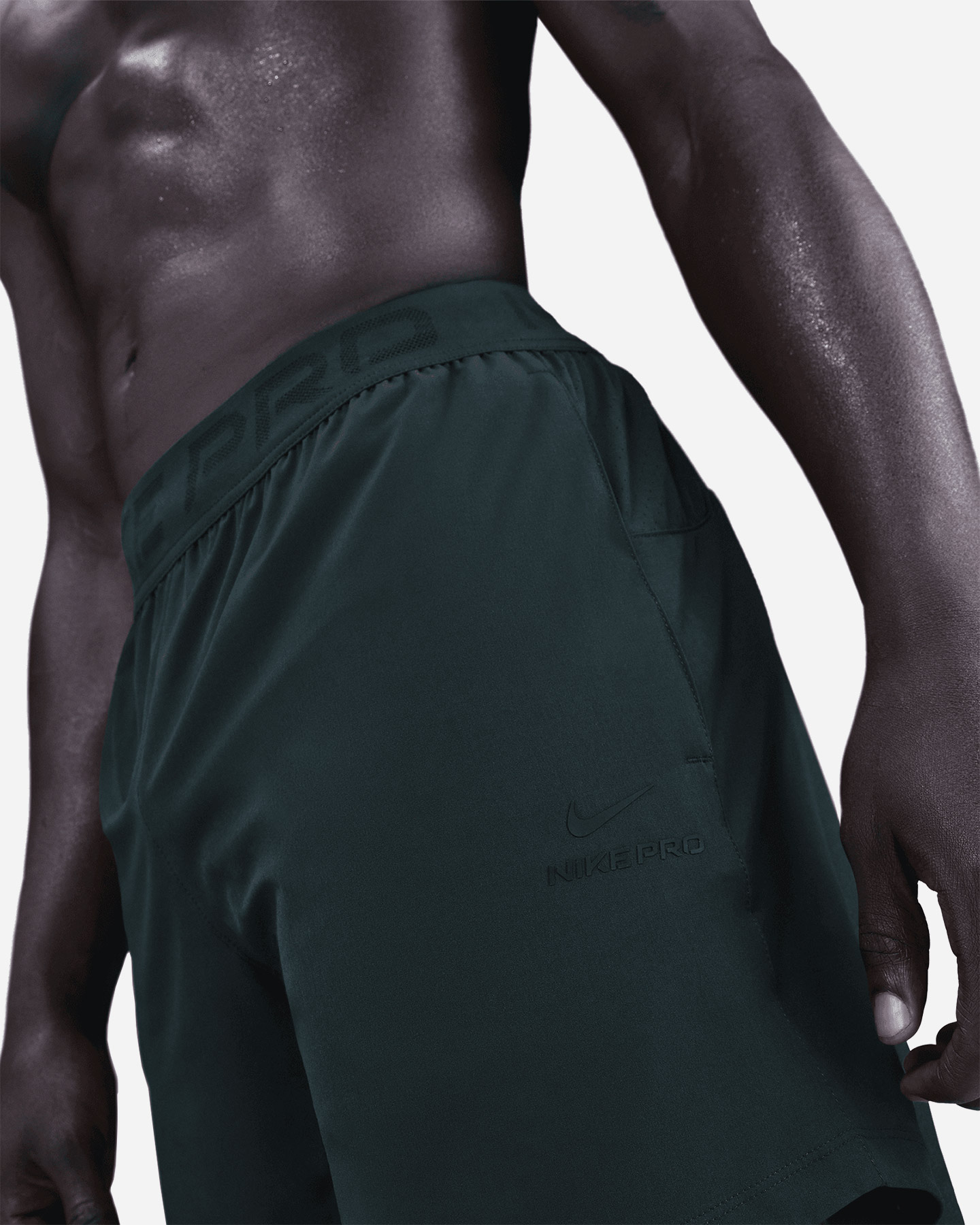 Pantalone training NIKE DRI FIT NK PRO 6IN M - Verde - 4 | Cisalfa Sport