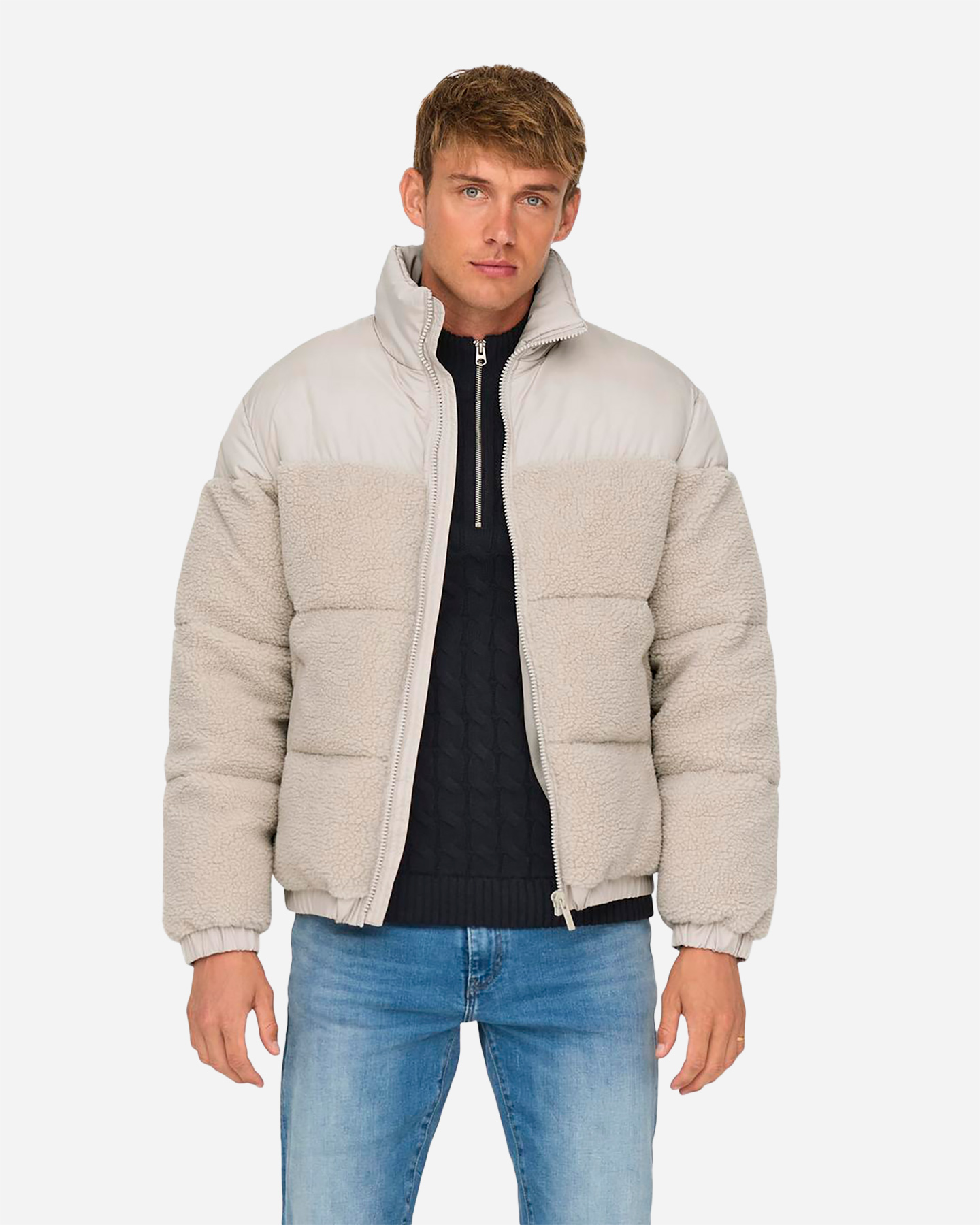 Giubbotto ONLY & SONS ELI MIX PUFFER M  - Beige - 2 | Cisalfa Sport