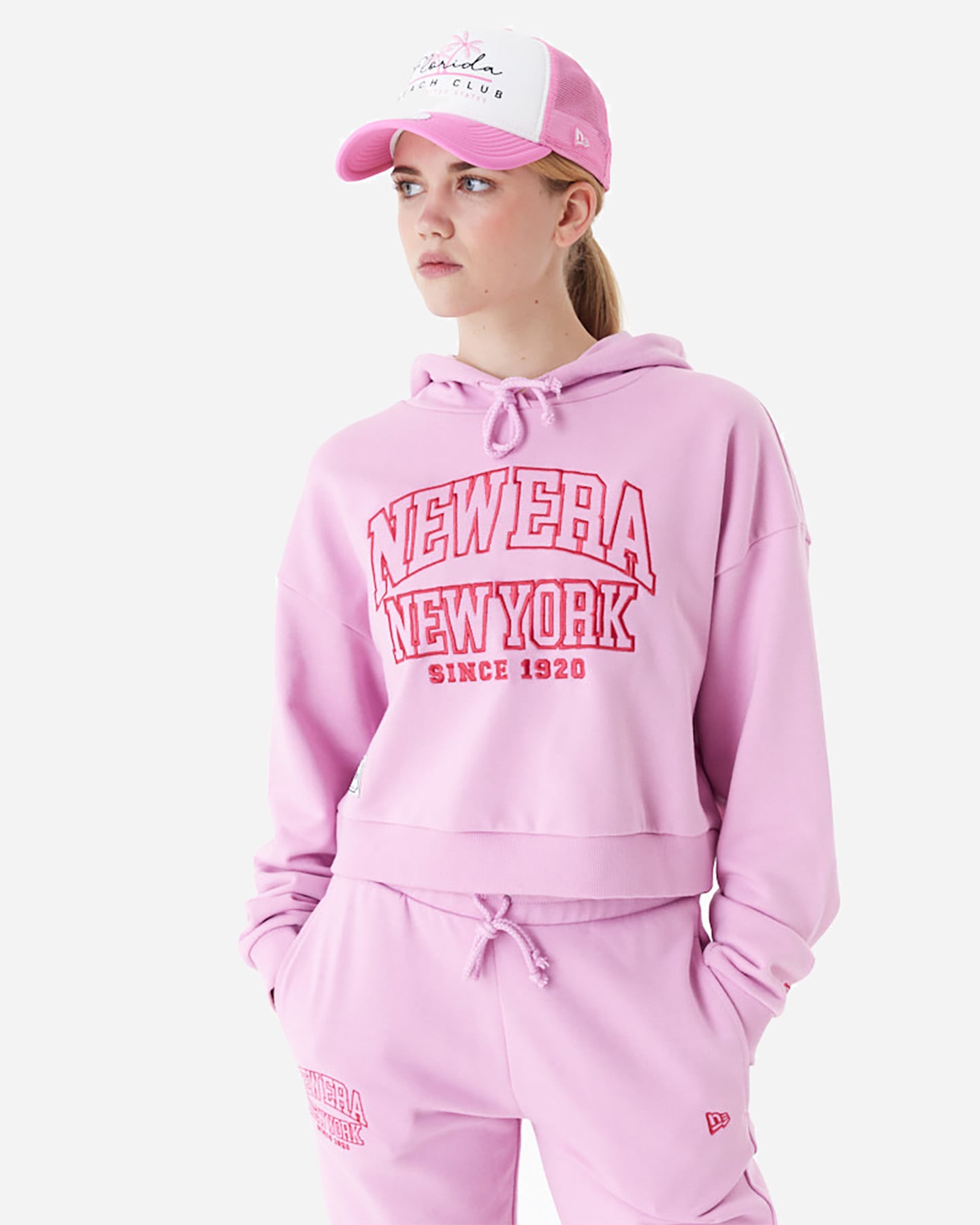Felpa NEW ERA CROP BIG LOGO W - Rosa - 3 | Cisalfa Sport