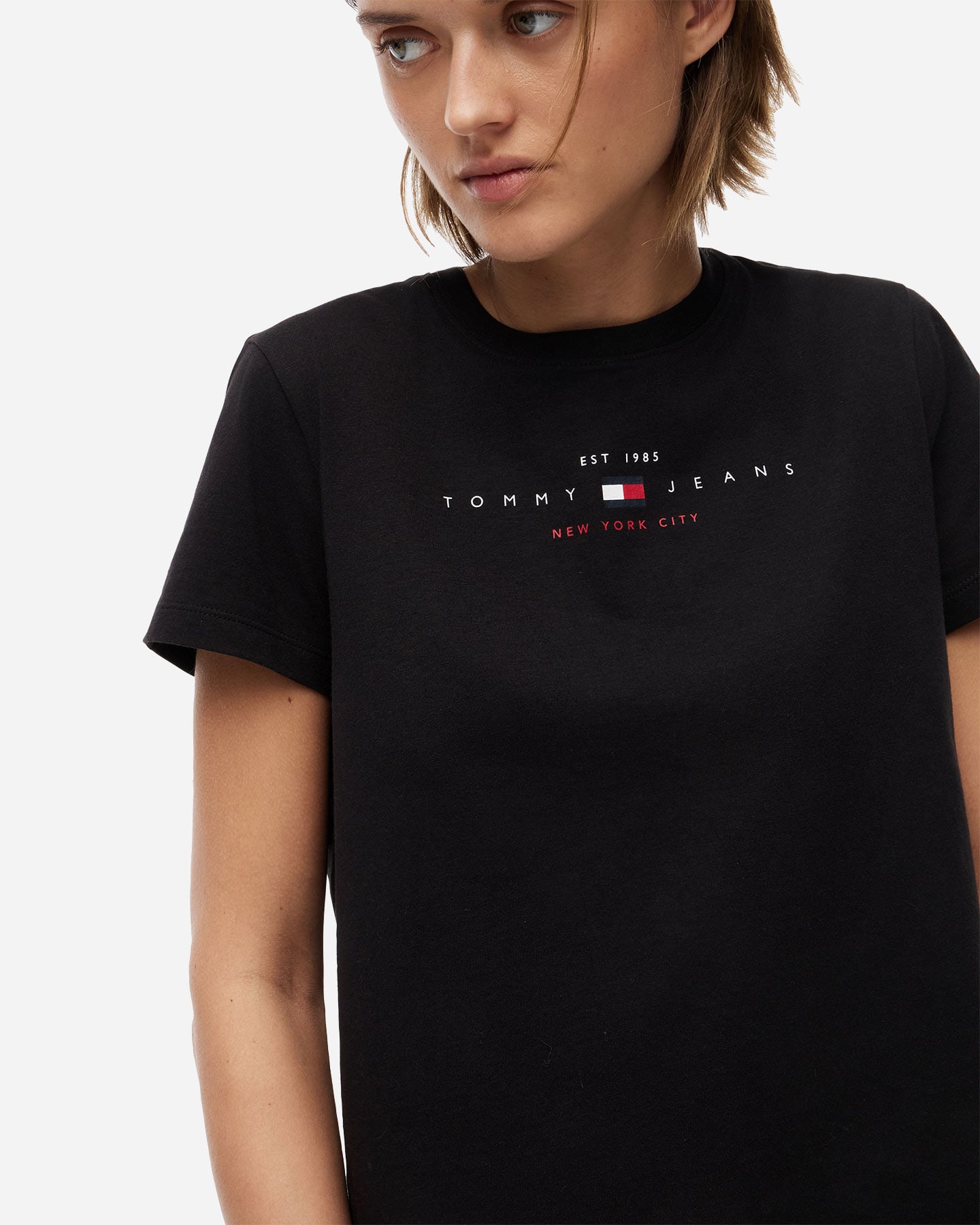 T-shirt TOMMY HILFIGER LINEAR W - Nero - 4 | Cisalfa Sport