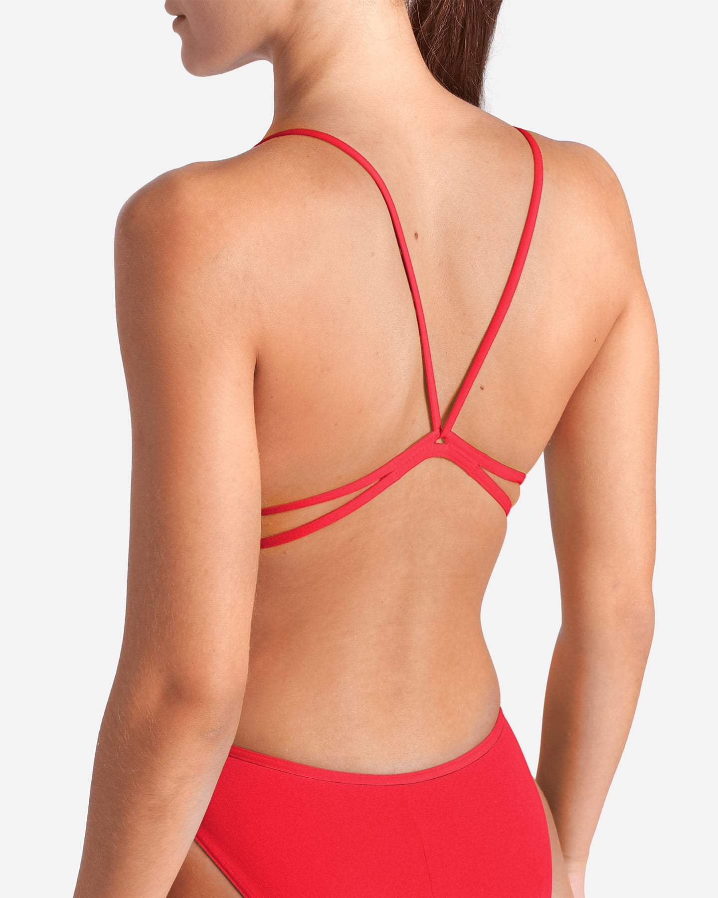 Costume piscina ARENA SOLID LACE BACK W - Rosso - 4 | Cisalfa Sport