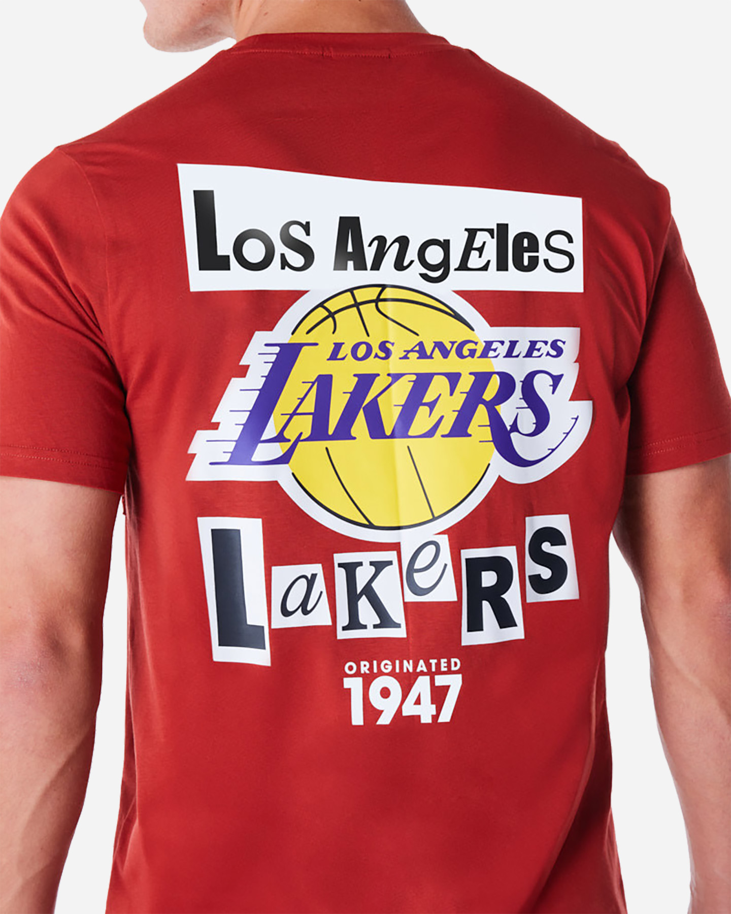 T shirt nba NEW ERA NEWSPAPER LAKERS M - Rosso - 4 | Cisalfa Sport