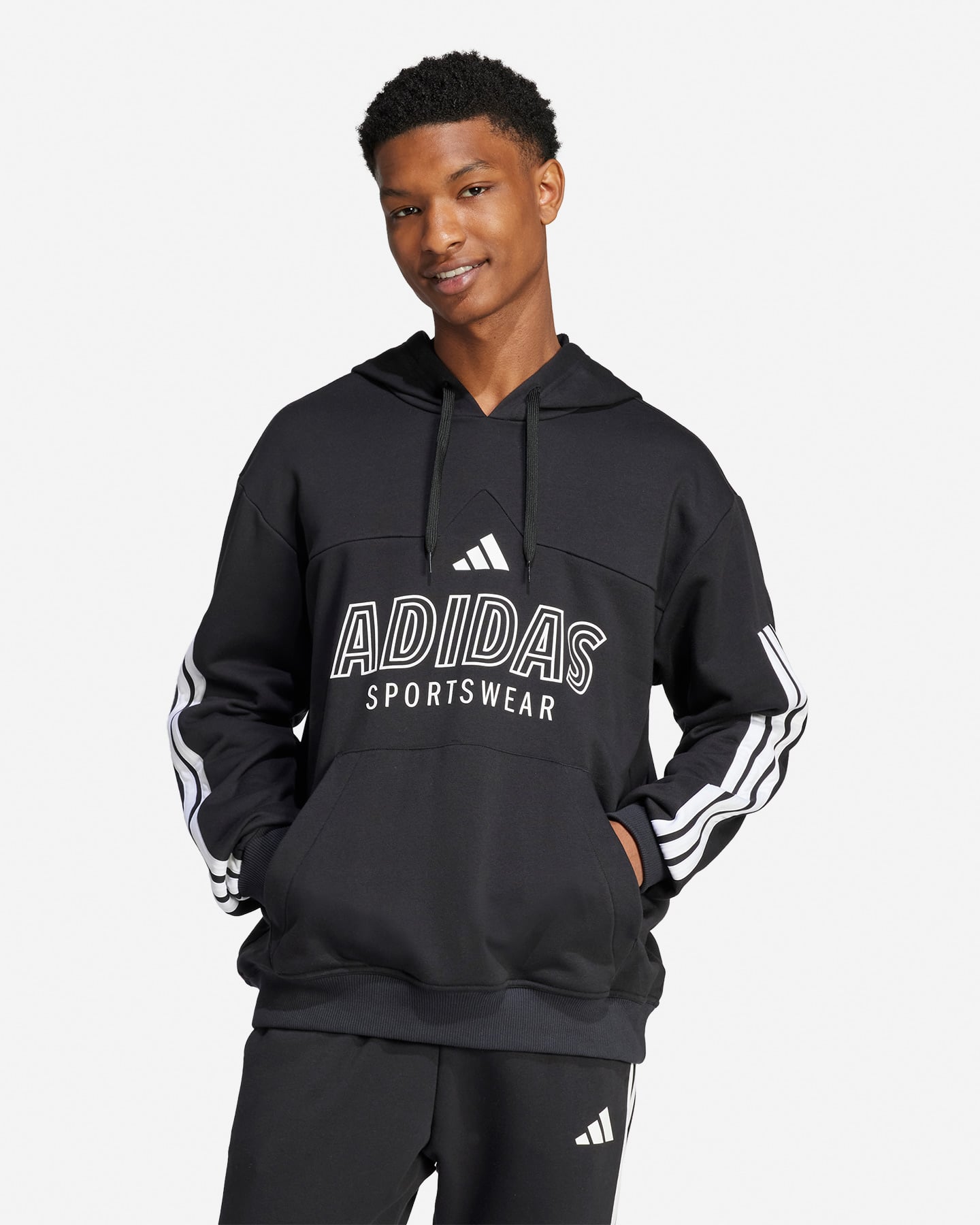 Felpa ADIDAS TIRO LOGO+3STRIPES M - Nero - 1 | Cisalfa Sport