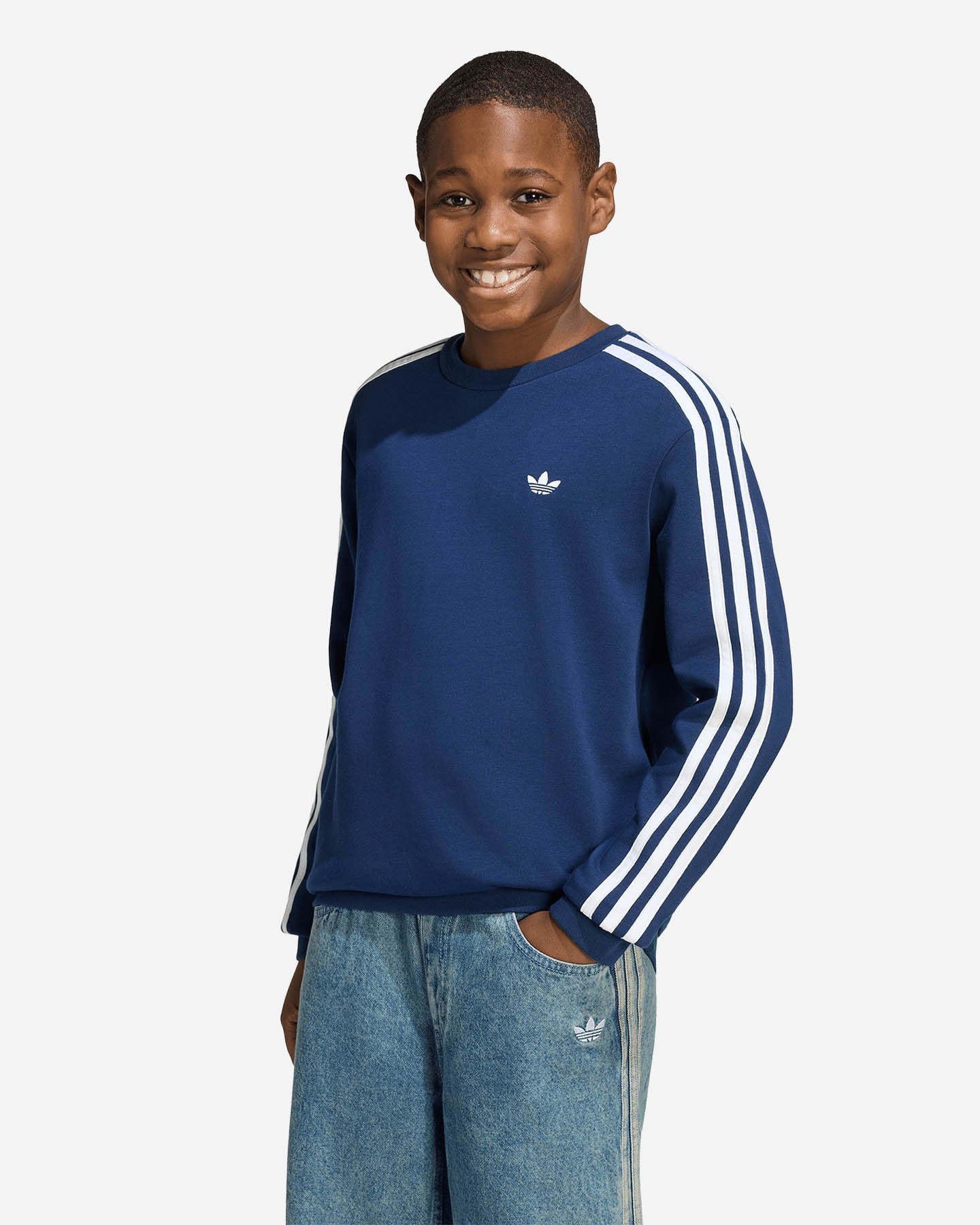 Felpa ADIDAS 3STRIPES JR - Blu Navy - 1 | Cisalfa Sport