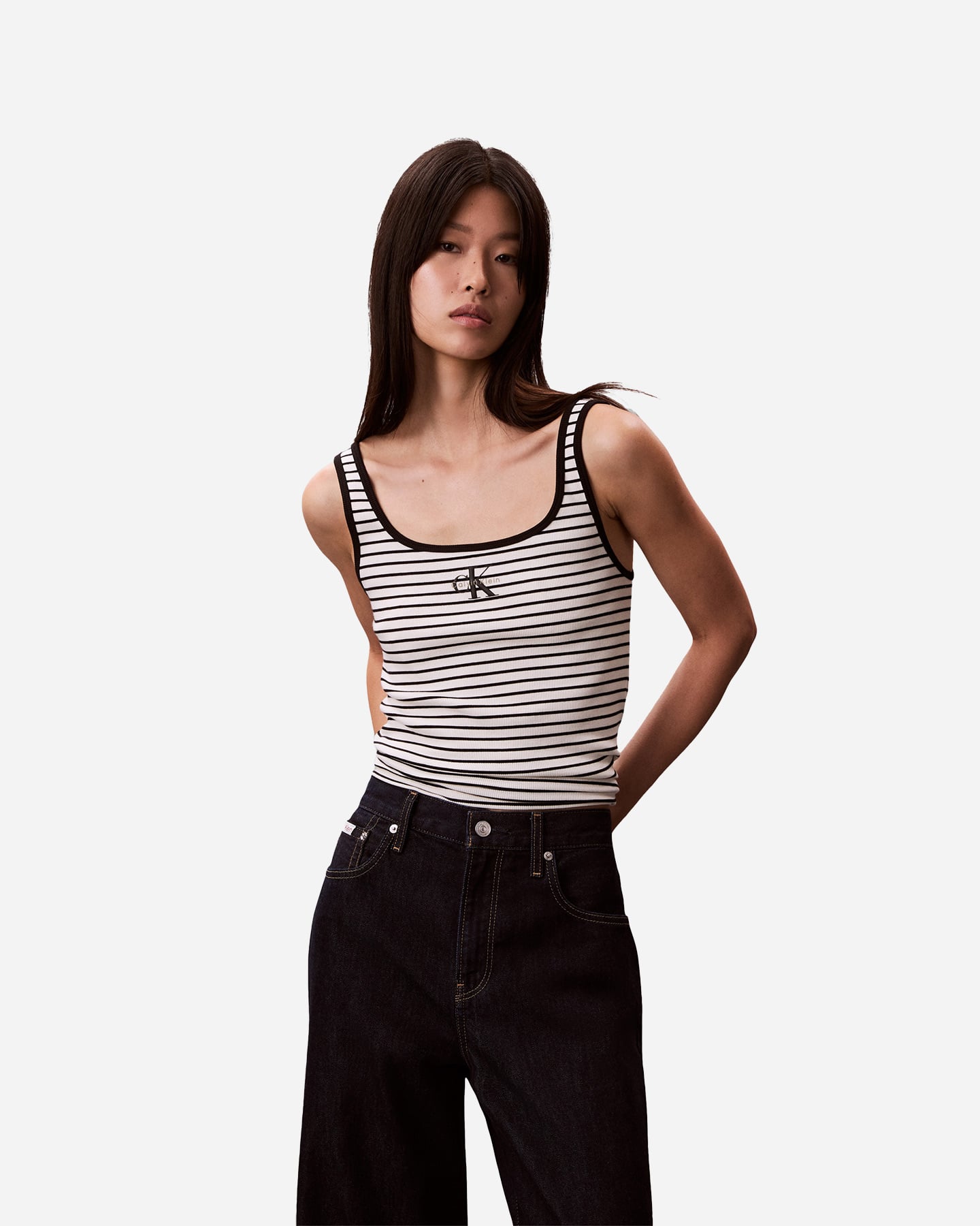 Canotta CALVIN KLEIN JEANS LOGO STRIPE W - Nero - 1 | Cisalfa Sport