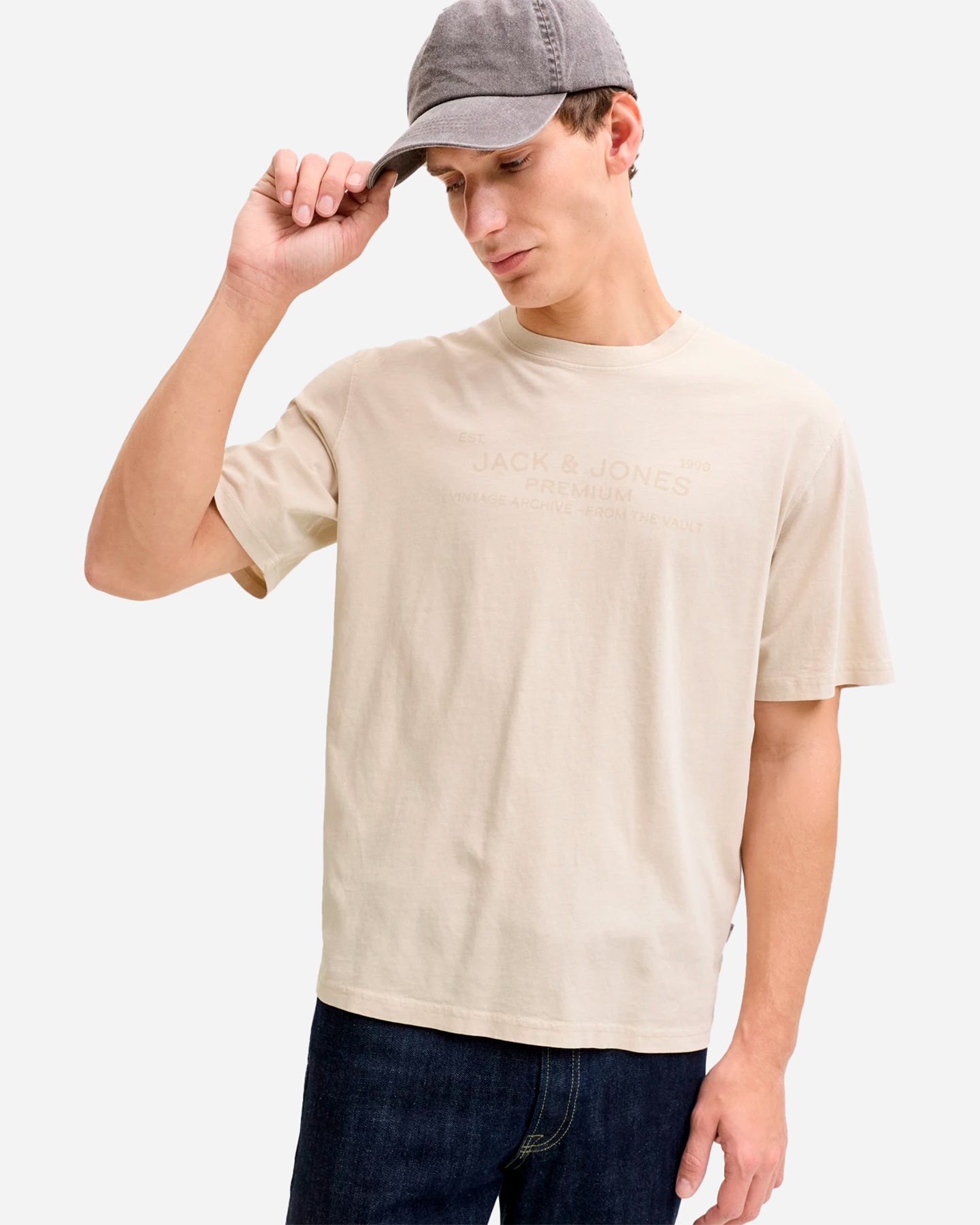 T-shirt JACK & JONES AIDEN M - Beige - 3 | Cisalfa Sport