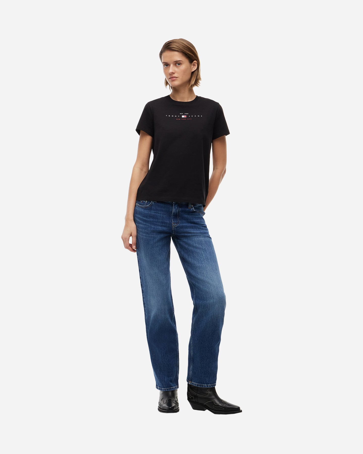 T-shirt TOMMY HILFIGER LINEAR W - Nero - 2 | Cisalfa Sport