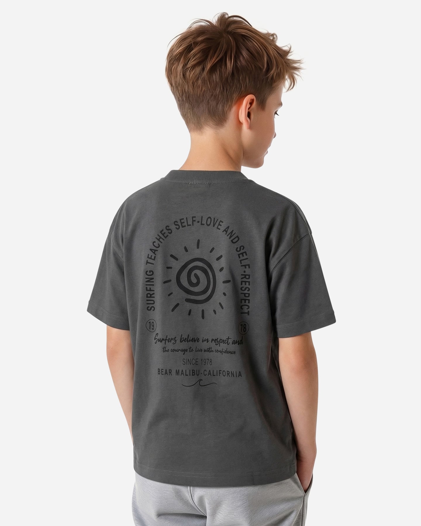 T-shirt BEAR WAVES AFTER WAVES JR - Antracite - 3 | Cisalfa Sport