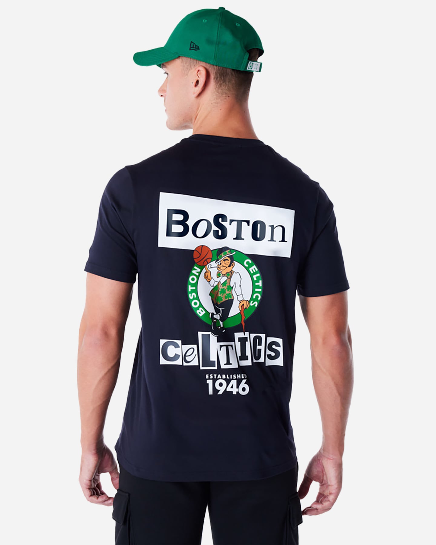 T shirt nba NEW ERA NEWSPAPER CELTICS M - Blu Navy - 1 | Cisalfa Sport