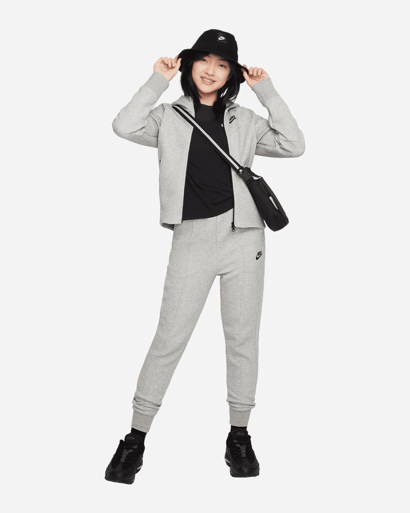 Felpa NIKE TECH FLEECE JR - Grigio - 2 | Cisalfa Sport
