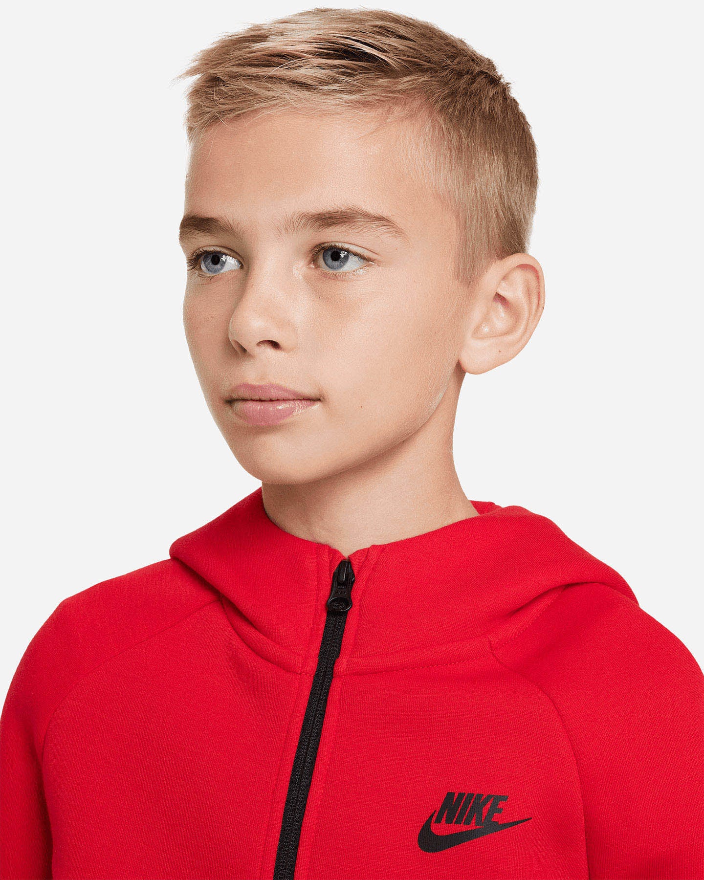 Felpa NIKE TECH FLEECE 2 JR - Rosso - 3 | Cisalfa Sport