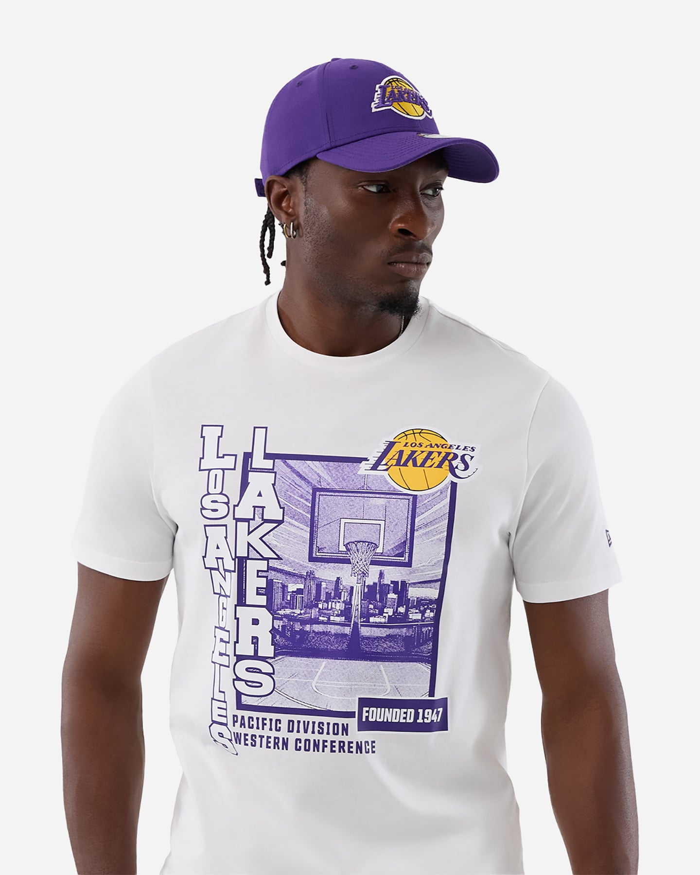 Maglia basket NEW ERA GRAPHIC LOS ANGELES LAKERS M - Bianco - 2 | Cisalfa Sport