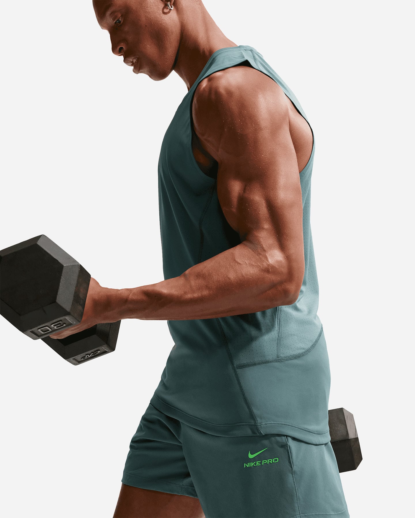 Pantalone training NIKE DRI FIT PRO TR 6IN M - Verde - 5 | Cisalfa Sport