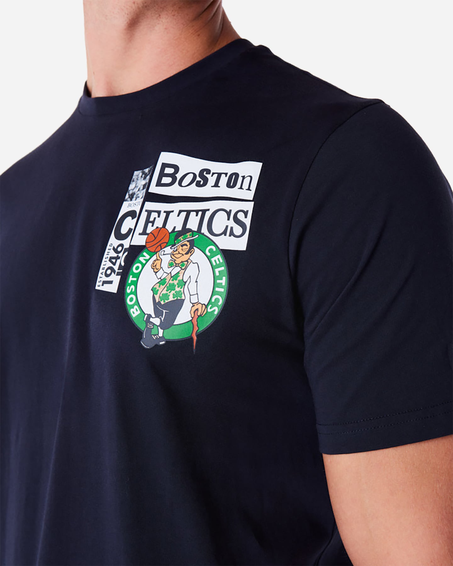 T shirt nba NEW ERA NEWSPAPER CELTICS M - Blu Navy - 2 | Cisalfa Sport