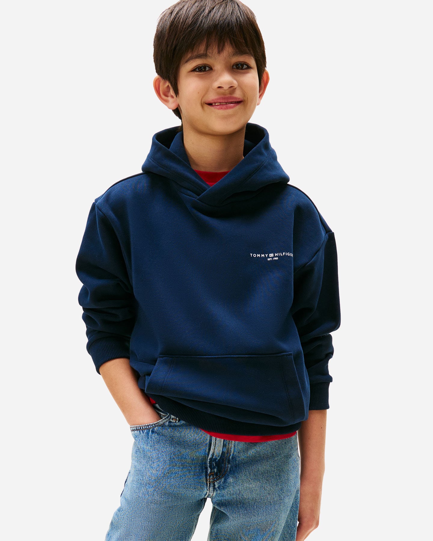 Felpa TOMMY HILFIGER SMALL LOGO JR - Blu Navy - 3 | Cisalfa Sport