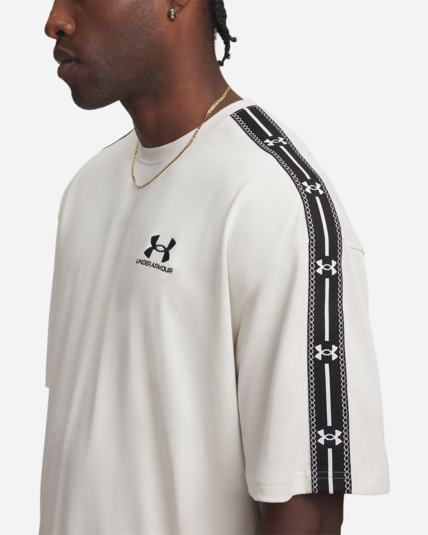 T-shirt UNDER ARMOUR ICON HEAVYWEIGHT TAPED M - Bianco - 2 | Cisalfa Sport