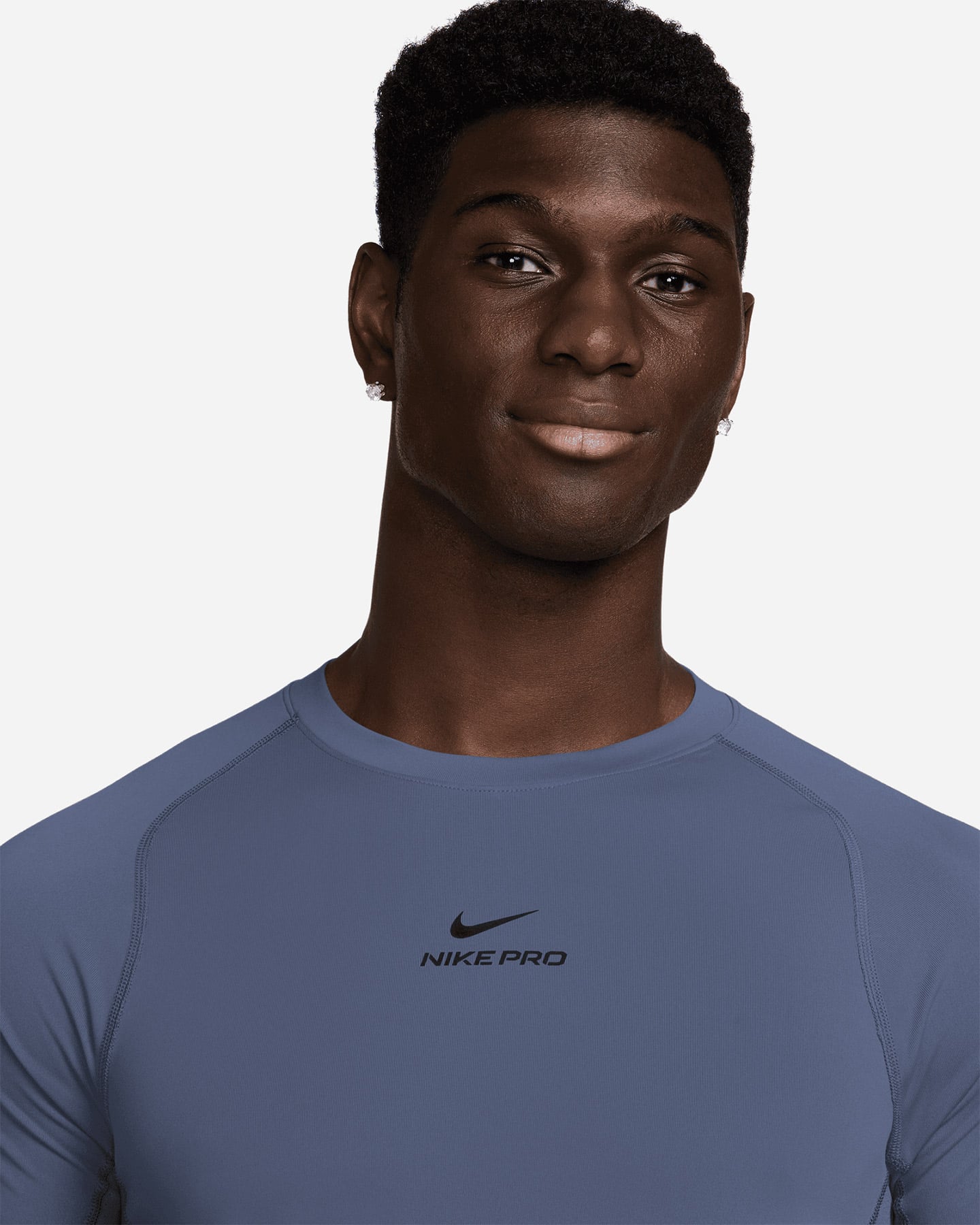 T-shirt training NIKE DRI FIT PRO SMALL LOGO M - Blu - 2 | Cisalfa Sport