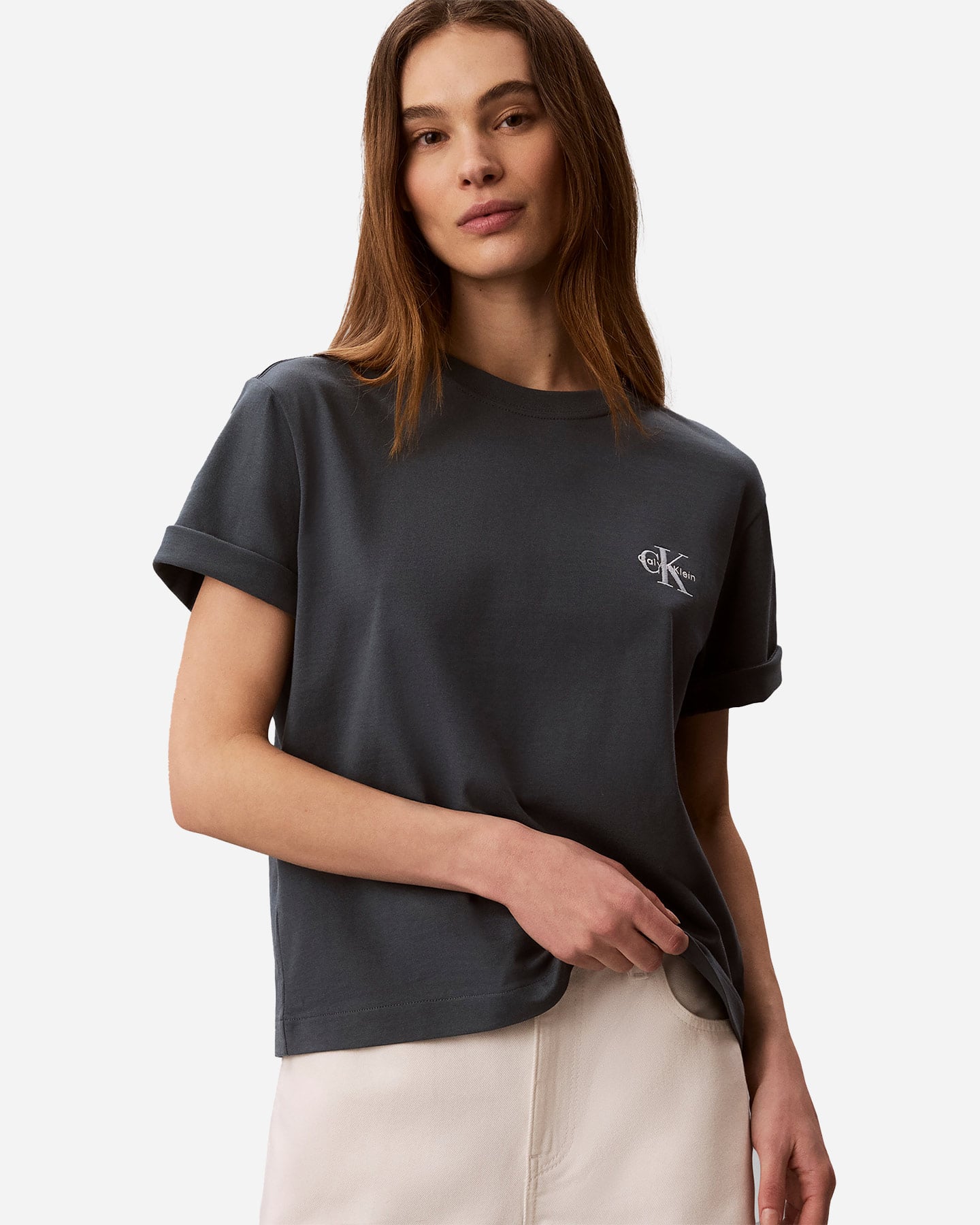 T-shirt CALVIN KLEIN JEANS MONOLOGO W - Antracite - 2 | Cisalfa Sport
