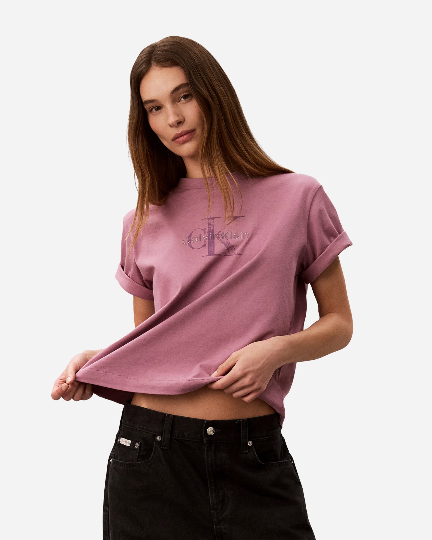 T-shirt CALVIN KLEIN JEANS BOXY LOGO W - Rosa - 2 | Cisalfa Sport