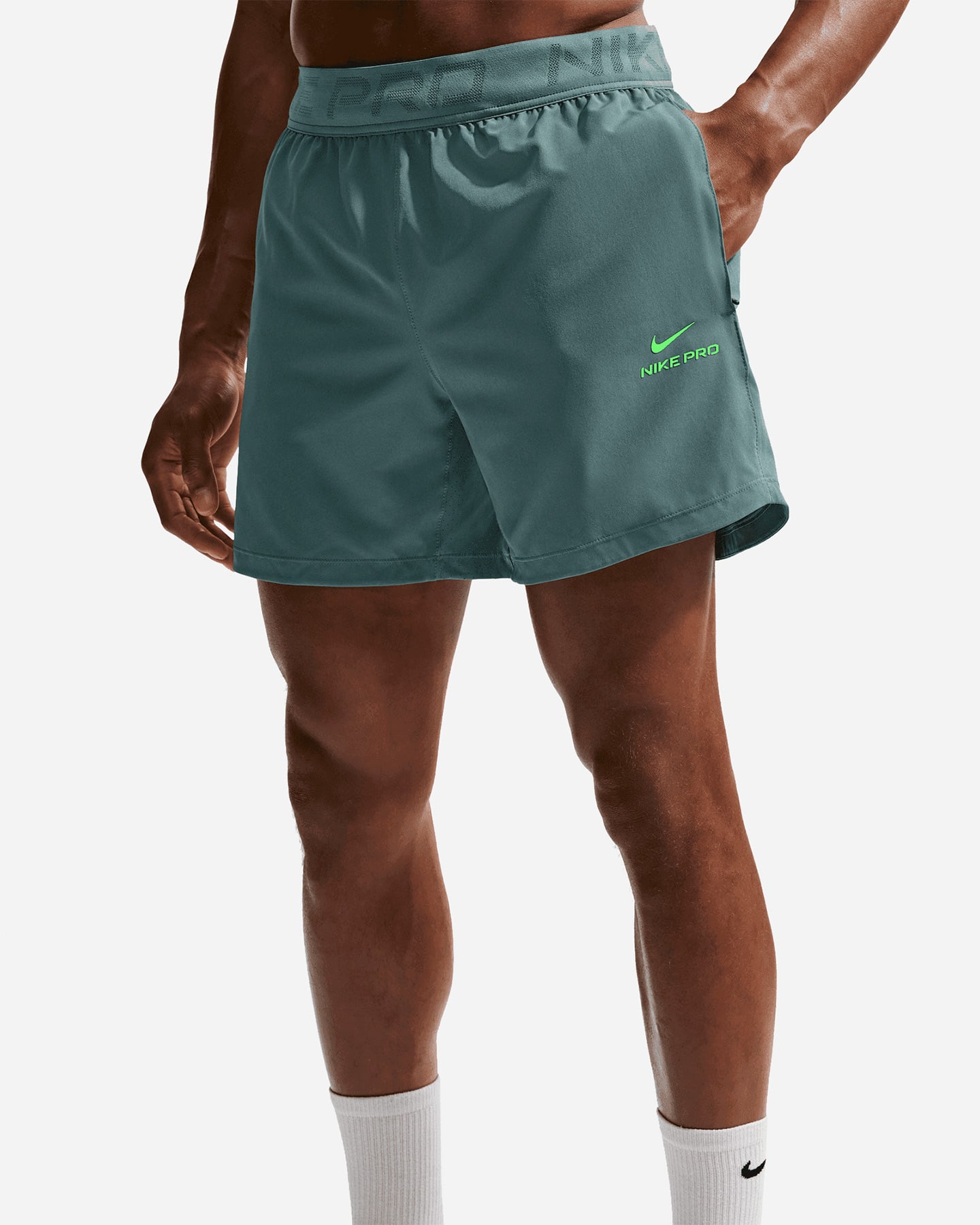 Pantalone training NIKE DRI FIT PRO TR 6IN M - Verde - 3 | Cisalfa Sport