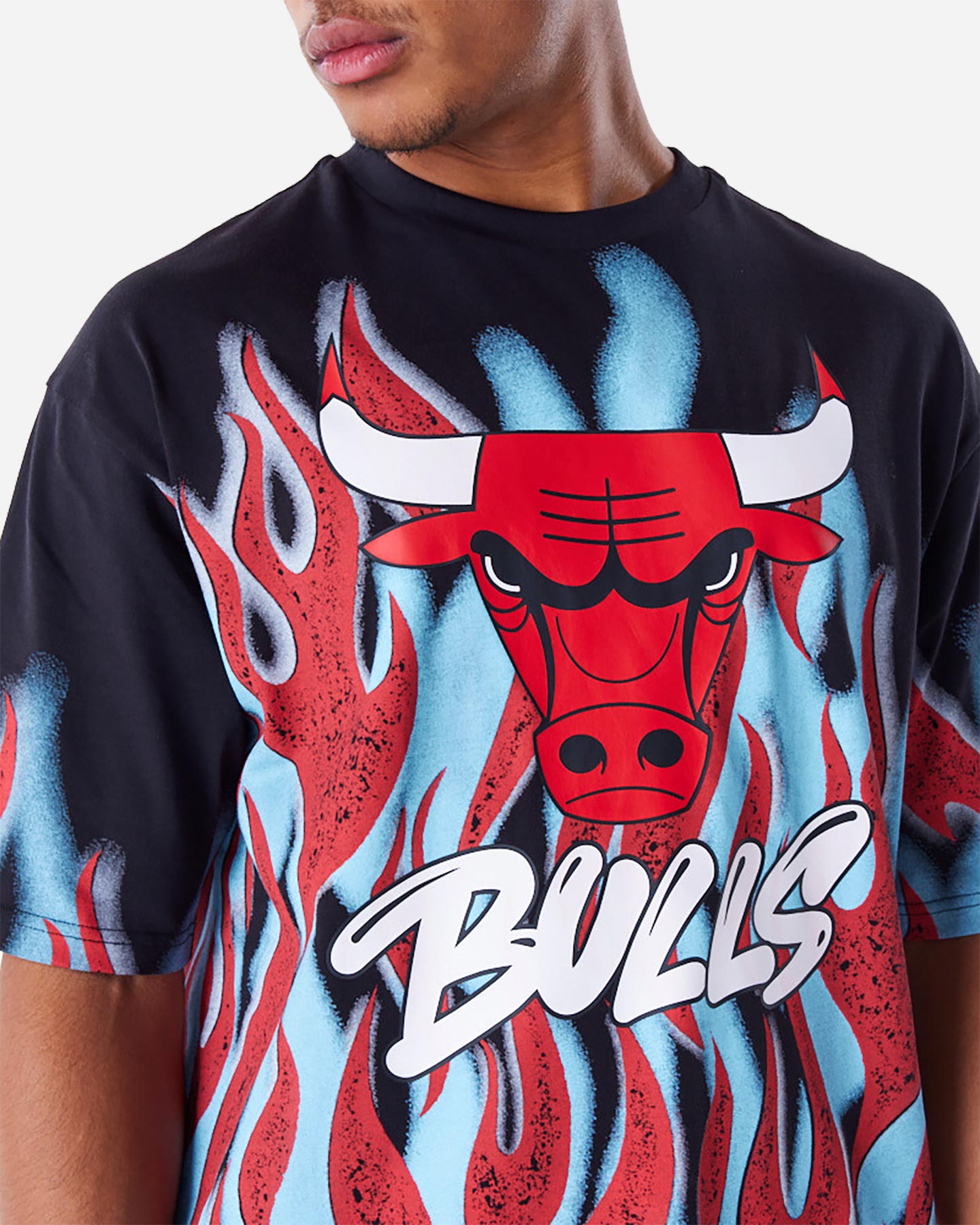 T shirt nba NEW ERA FLAME BULLS M - Nero - 2 | Cisalfa Sport