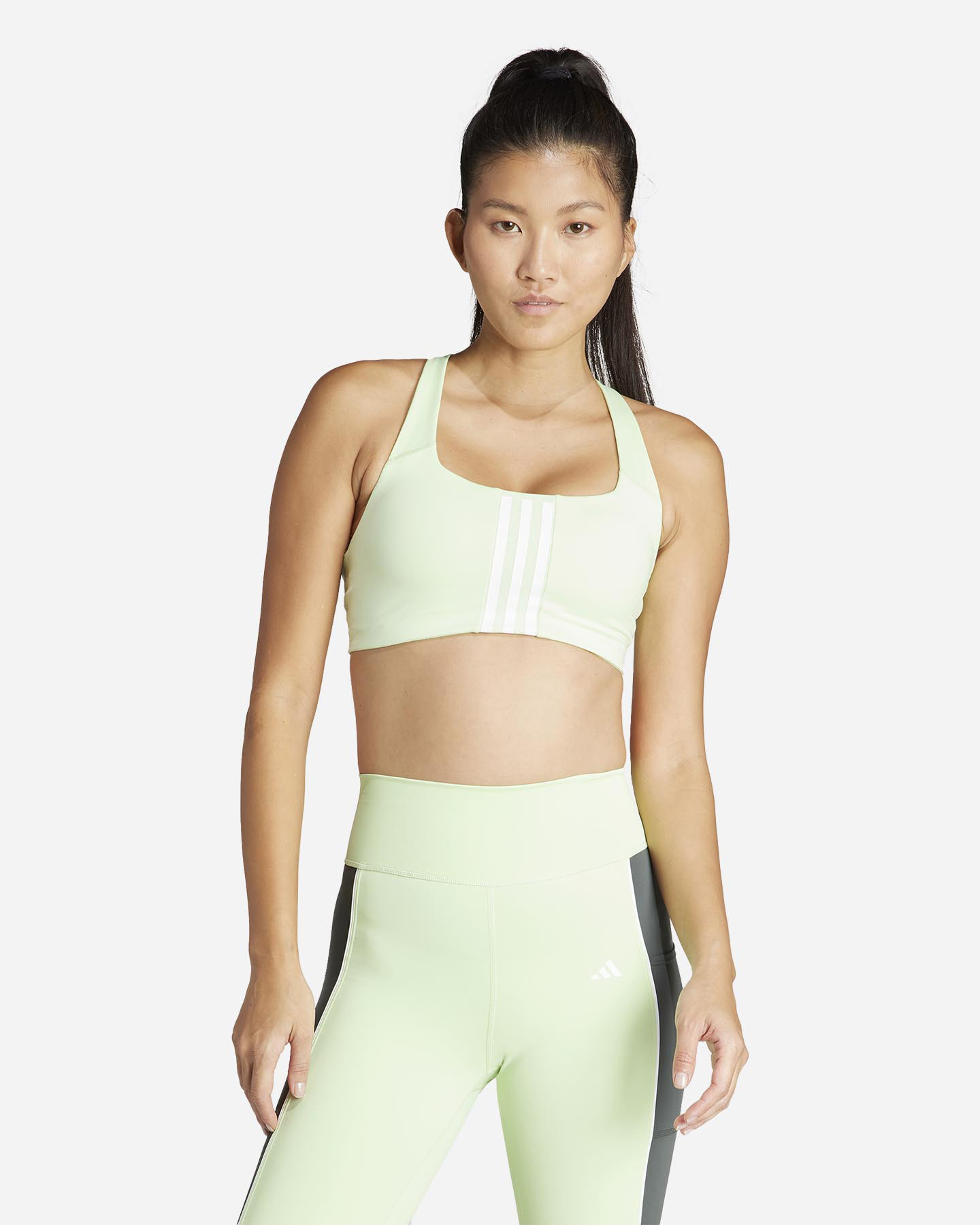 Bra training ADIDAS 3STRIPES W - Verde - 2 | Cisalfa Sport
