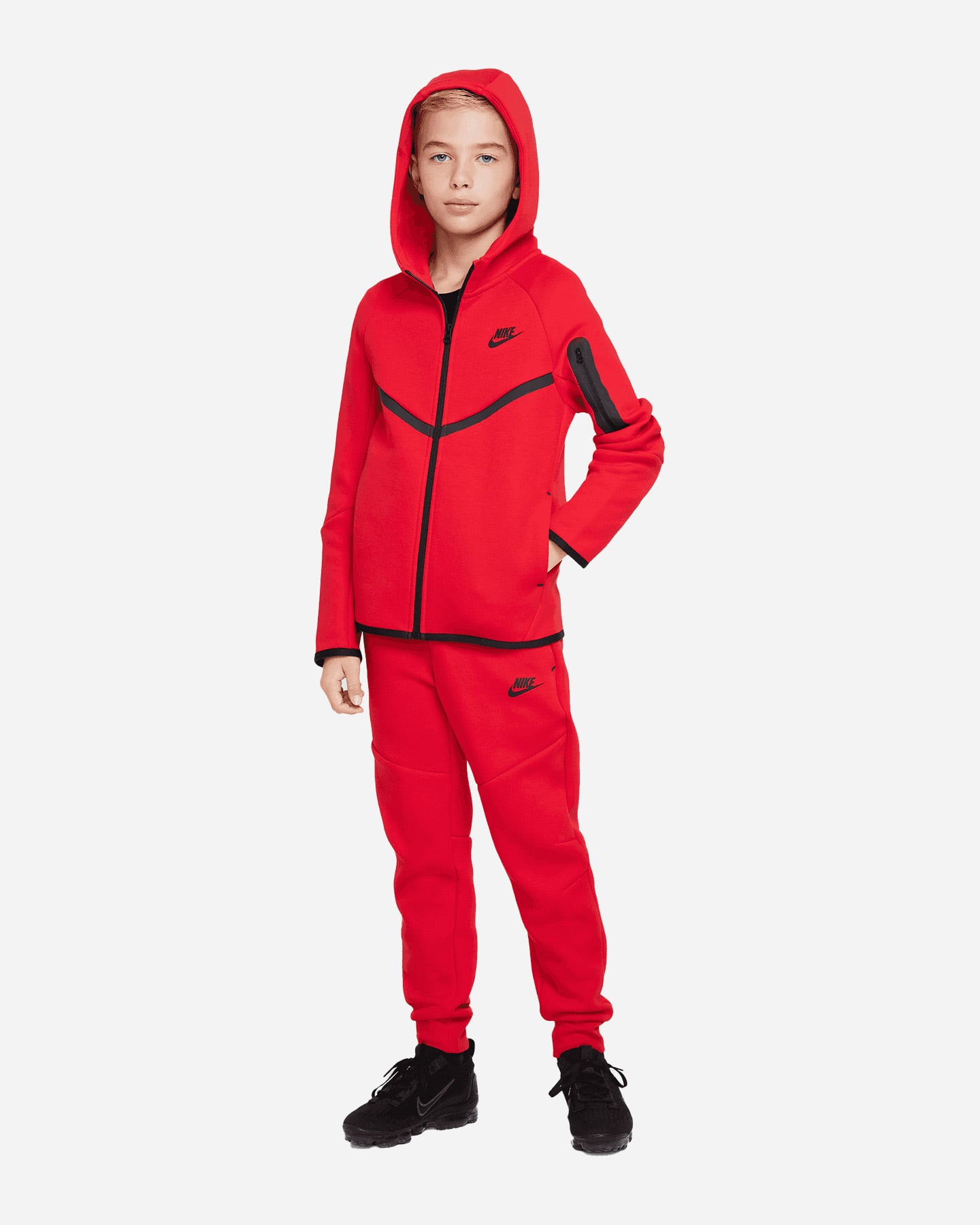 Felpa NIKE TECH FLEECE 2 JR - Rosso - 2 | Cisalfa Sport