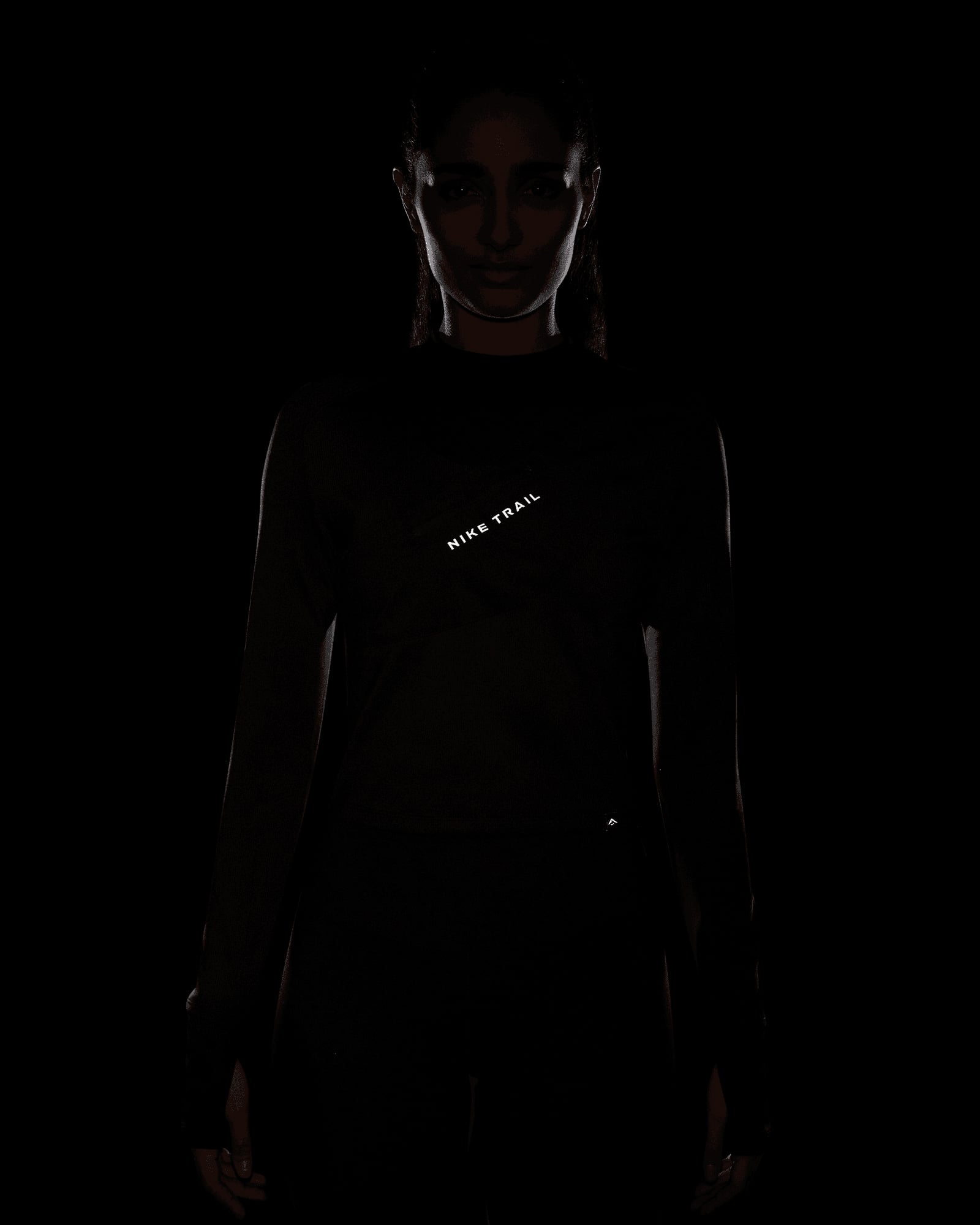 Maglia running NIKE TRAIL CROPPED W - Nero - 2 | Cisalfa Sport