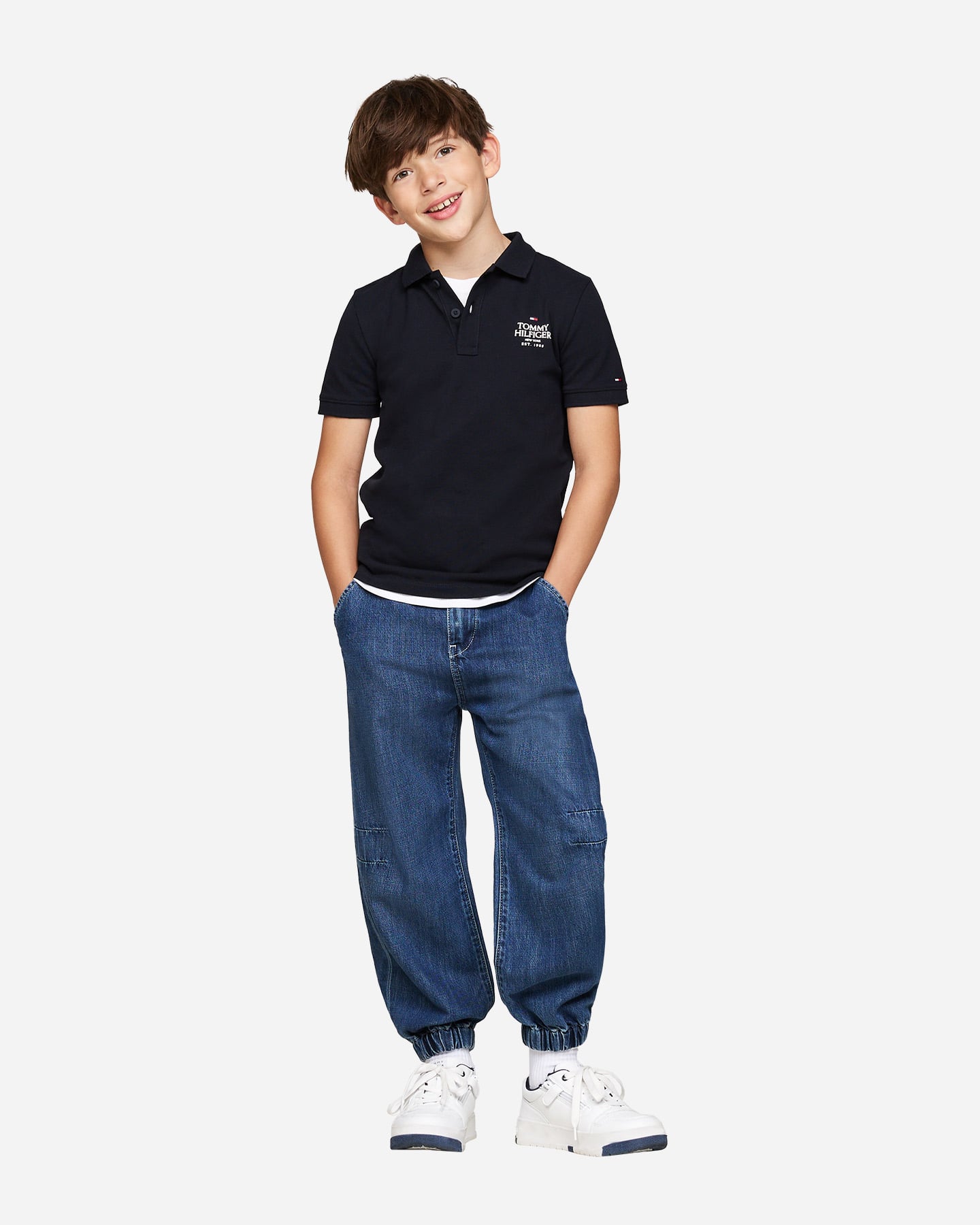 Polo TOMMY HILFIGER SMALL LOGO JR - Blu Navy - 2 | Cisalfa Sport