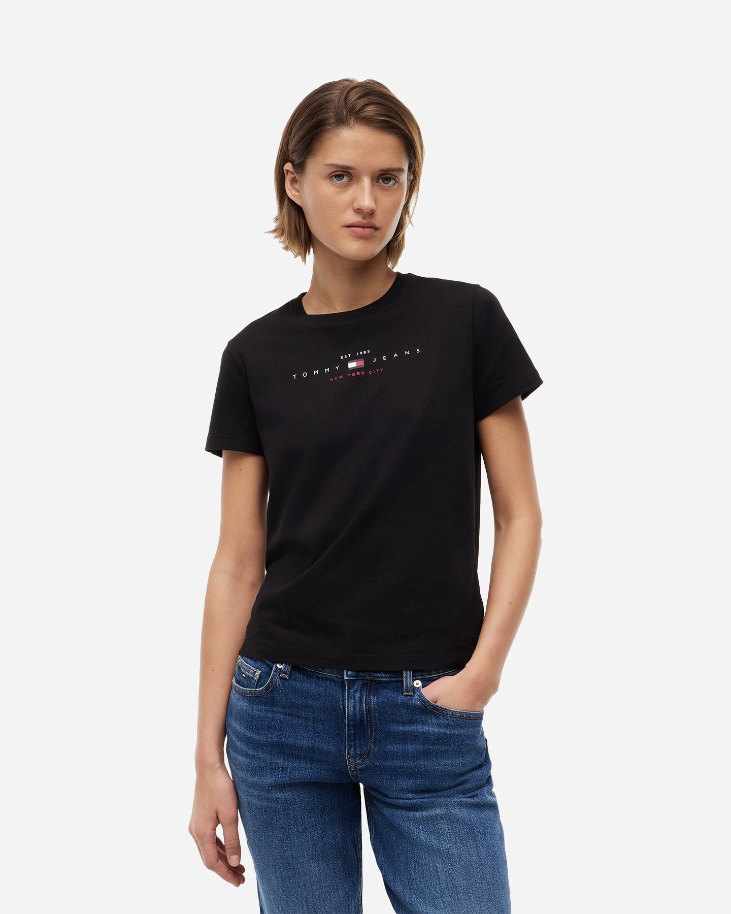 T-shirt TOMMY HILFIGER LINEAR W - Nero - 1 | Cisalfa Sport