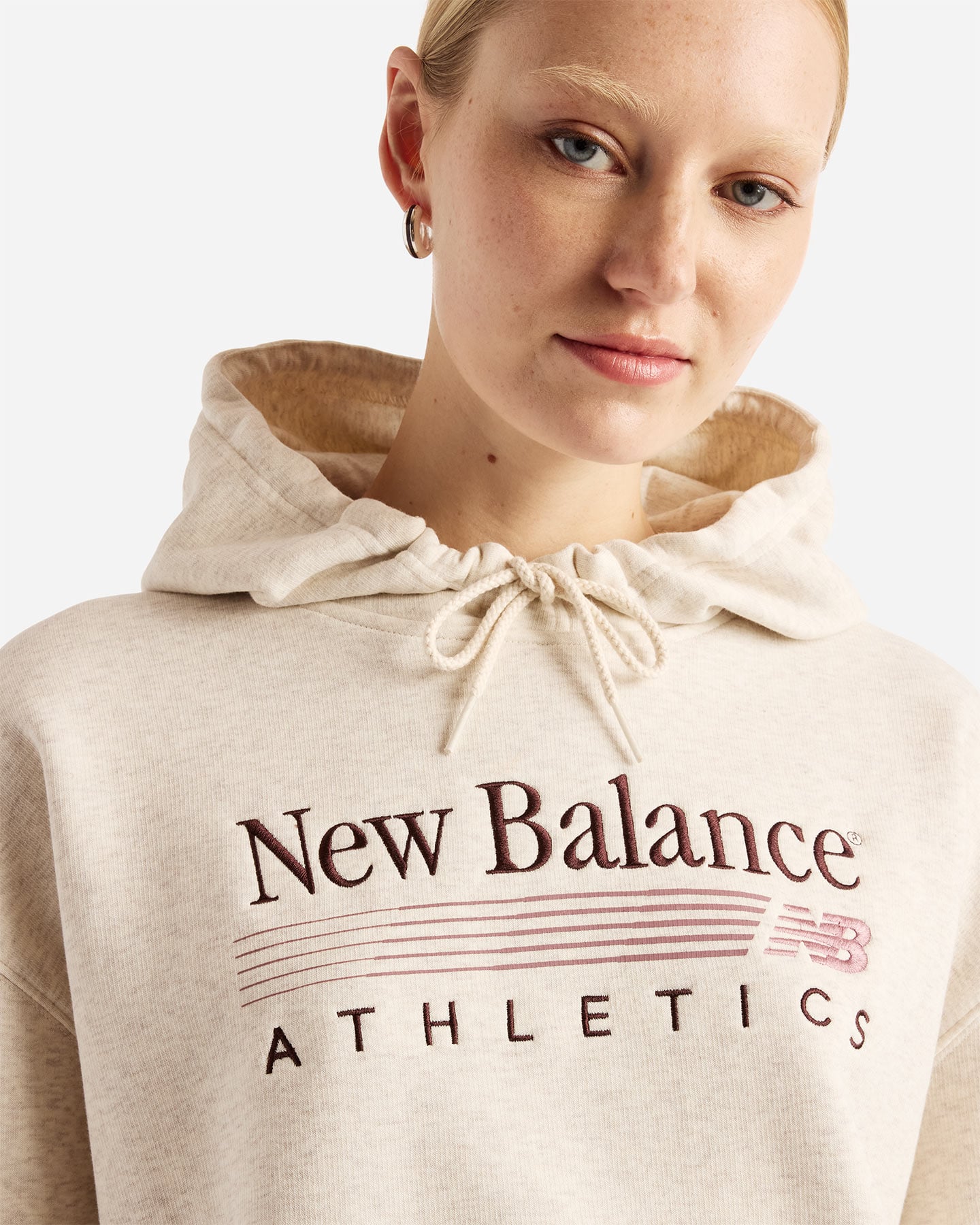 Felpa NEW BALANCE TRACKSIDE BIG LOGO W - Beige - 4 | Cisalfa Sport