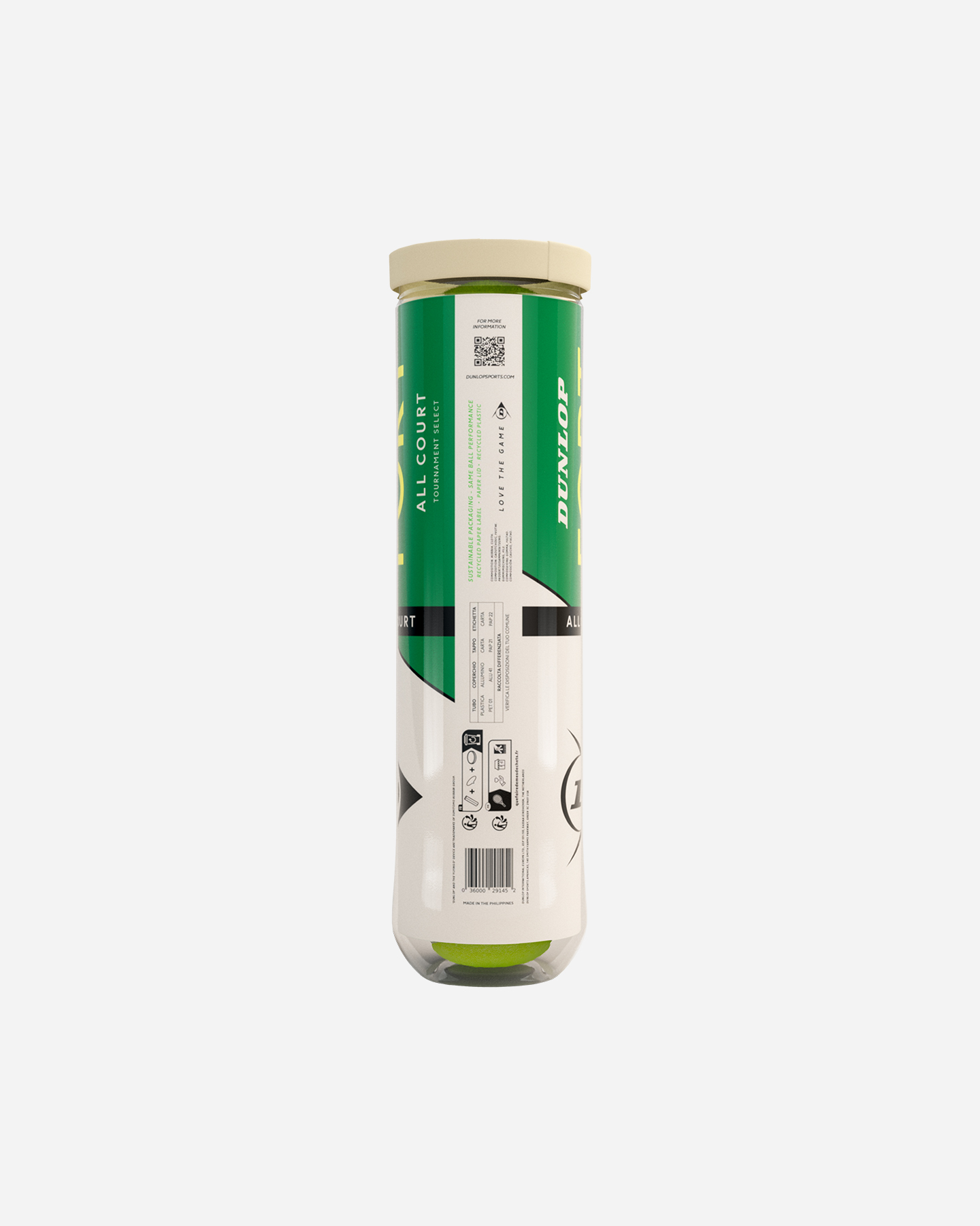 Palle tennis DUNLOP FORT ALL COURT  - Giallo - 2 | Cisalfa Sport