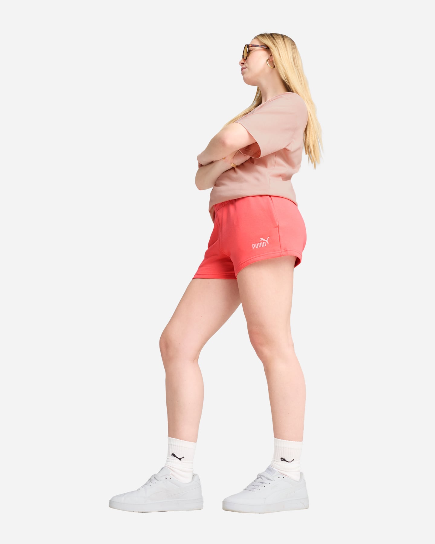 Pantaloncini PUMA ESSENTIAL SMALL LOGO W - Rosa - 4 | Cisalfa Sport