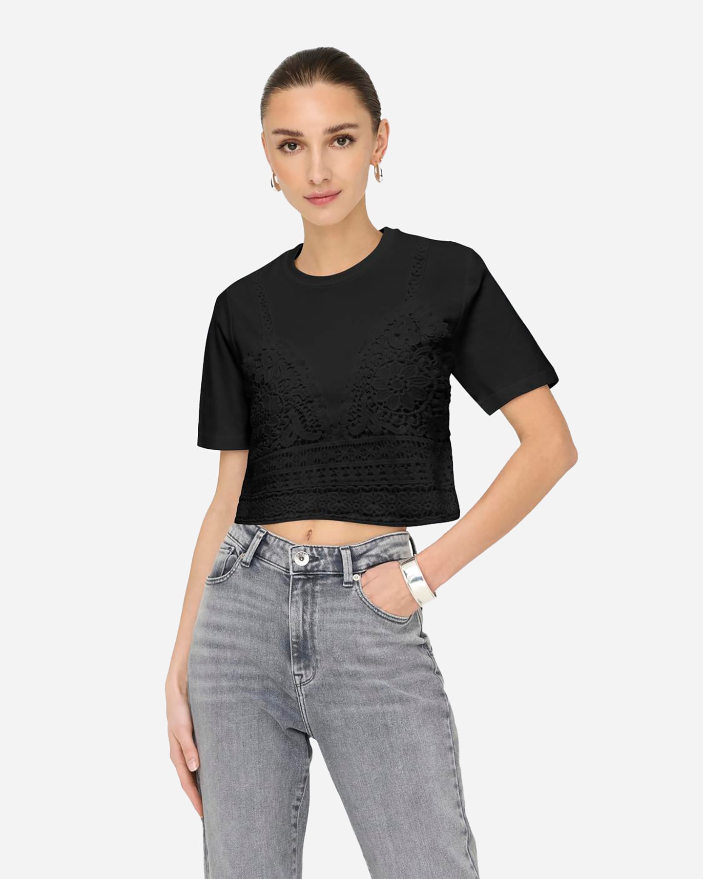 T-shirt ONLY BETSY CROP W - Nero - 2 | Cisalfa Sport