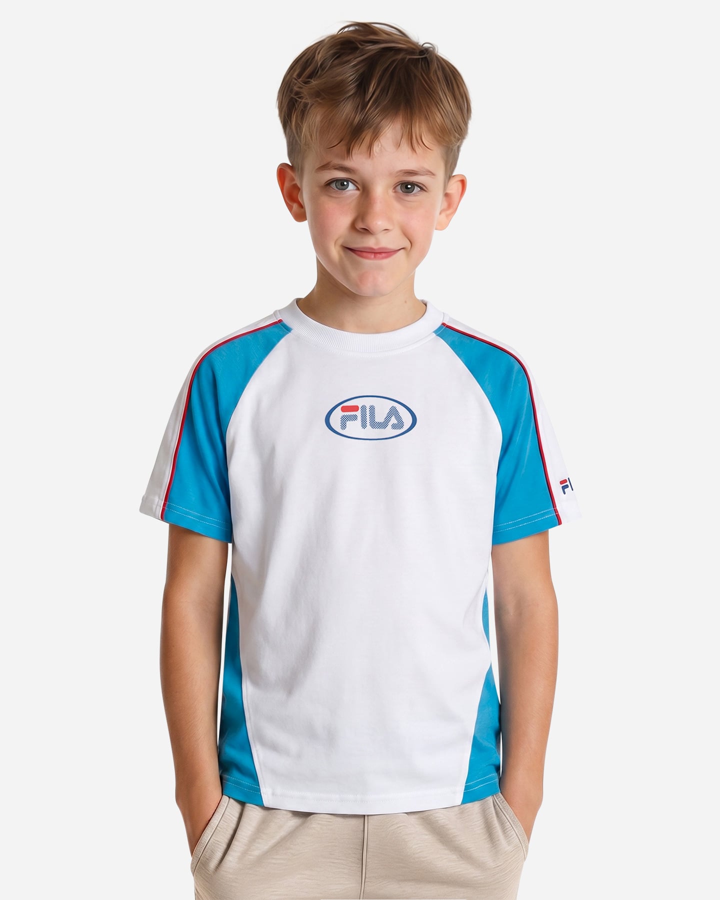 T-shirt FILA COLOR BLOCK JR - Bianco - 2 | Cisalfa Sport